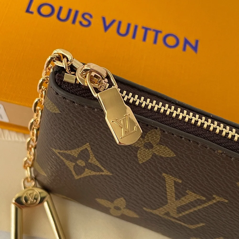 Louis Vuitton Monogram Canvas Key Pouch Coin Purse Pochette Cles Brown - Picture 6 of 10